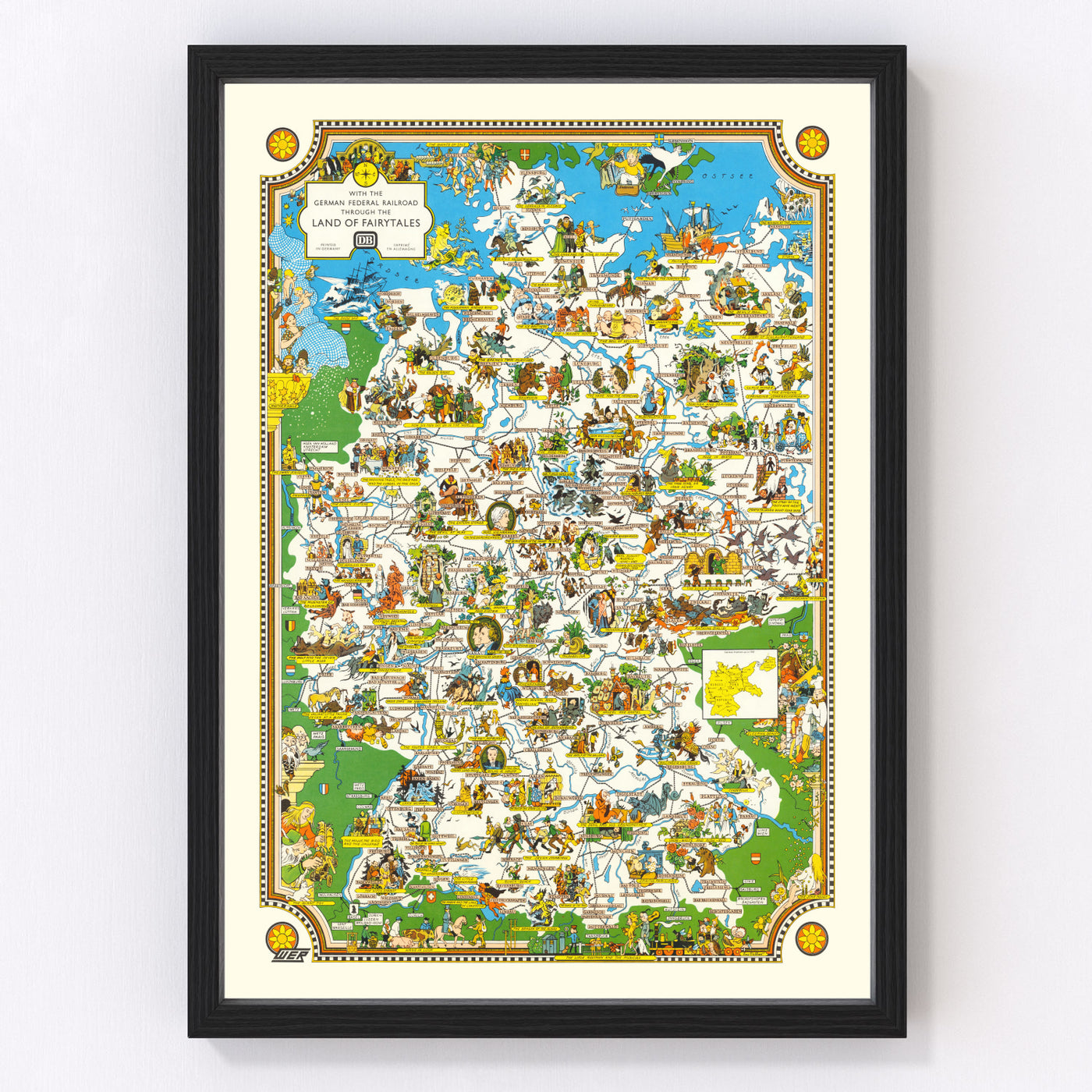Germany Vintage Map 1960