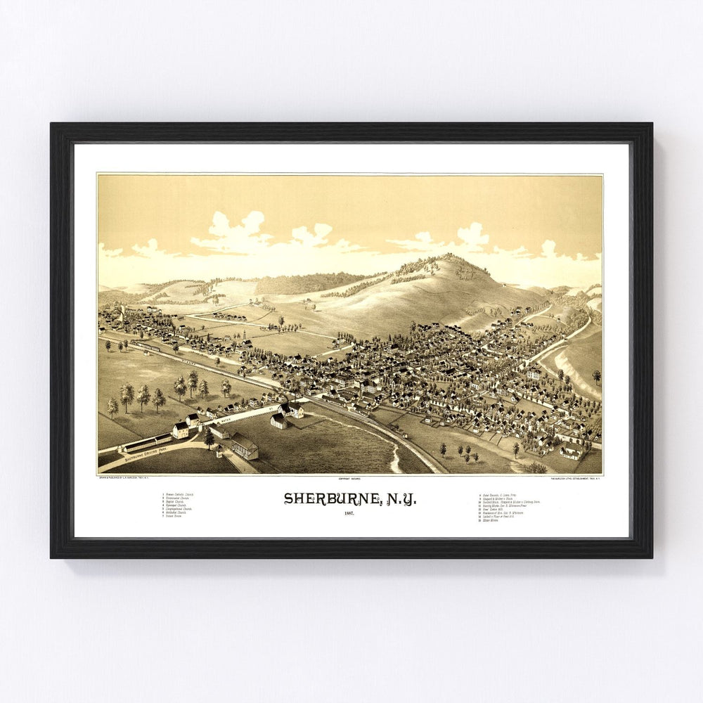 Sherburne Vintage Map 1887