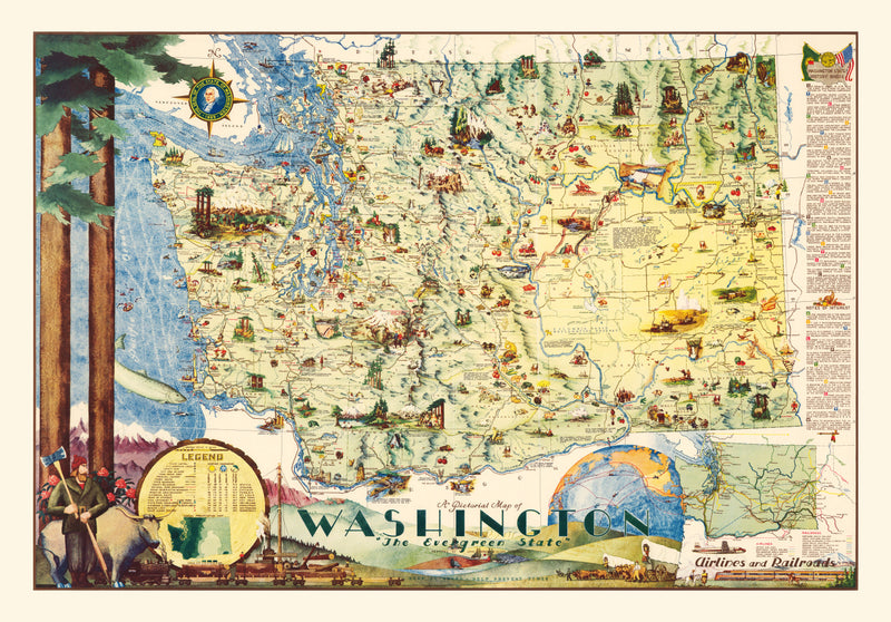 Size comparison using Vintage Map of Washington 1948