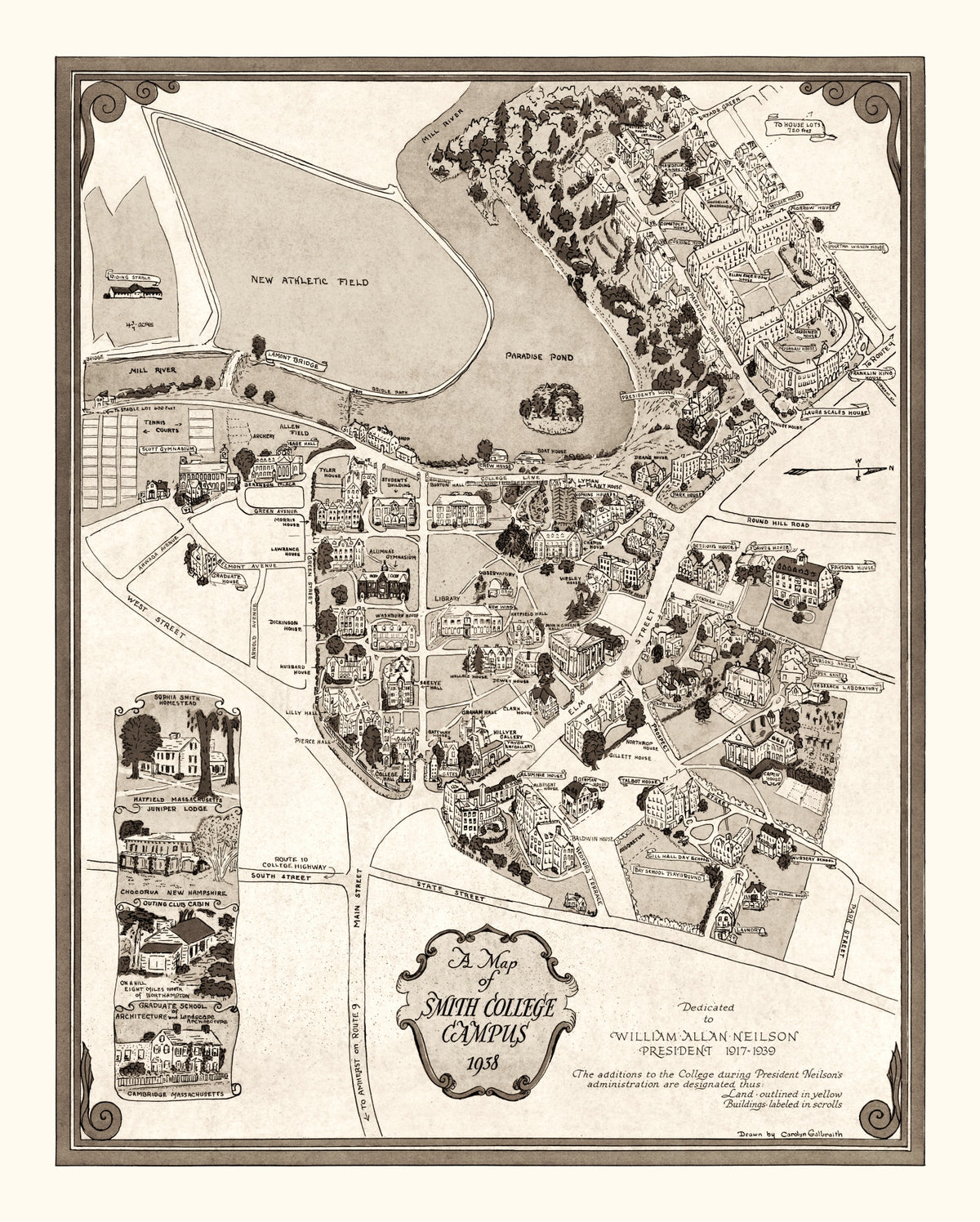 Preview of Vintage Map of Smith College, 1938