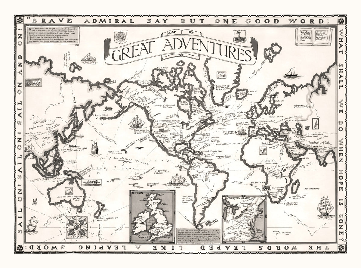 Preview of World Map of Great Adventures, 1928
