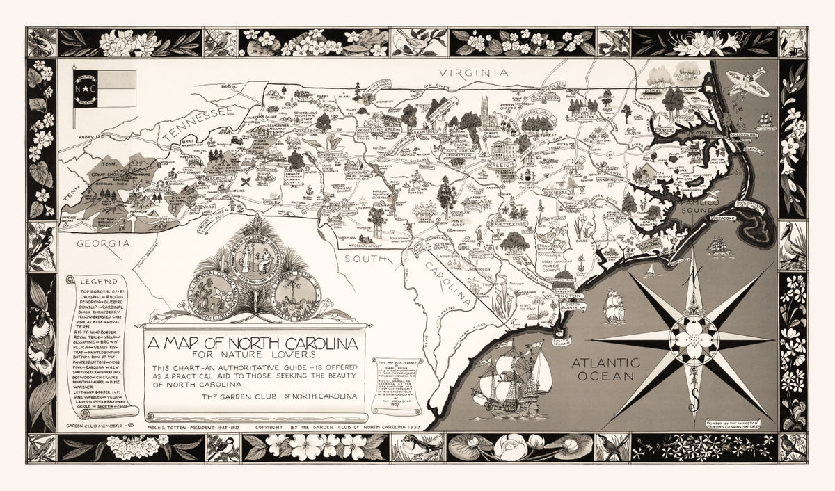Preview of Vintage Map of North Carolina 1937