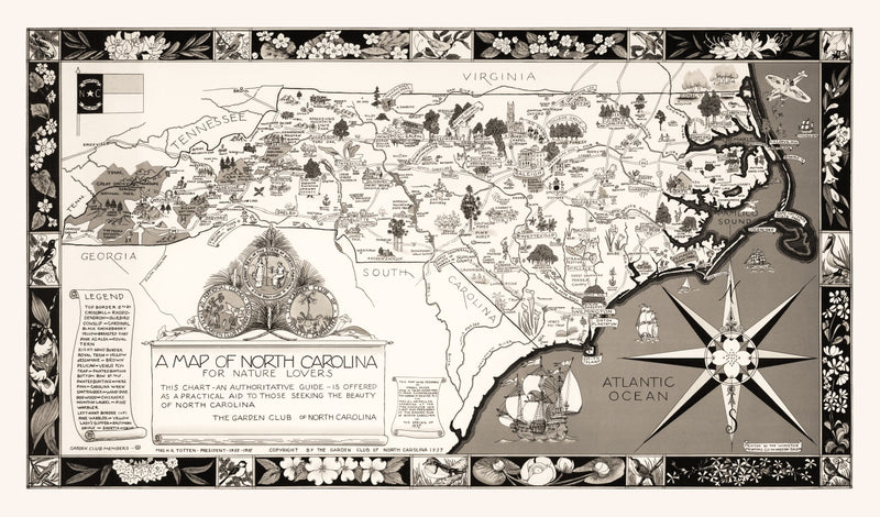 Size comparison using Vintage Map of North Carolina 1937