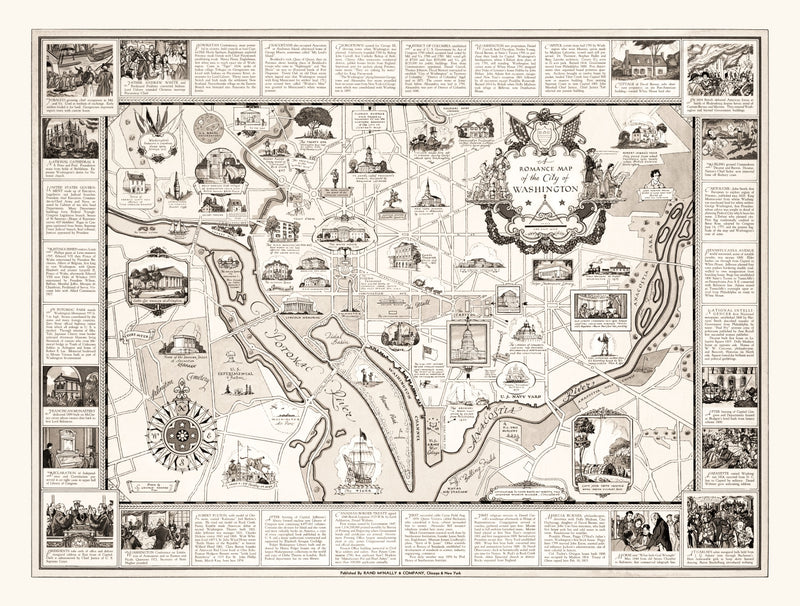 Size comparison using Vintage Map of Washington, DC, Washington DC 1938