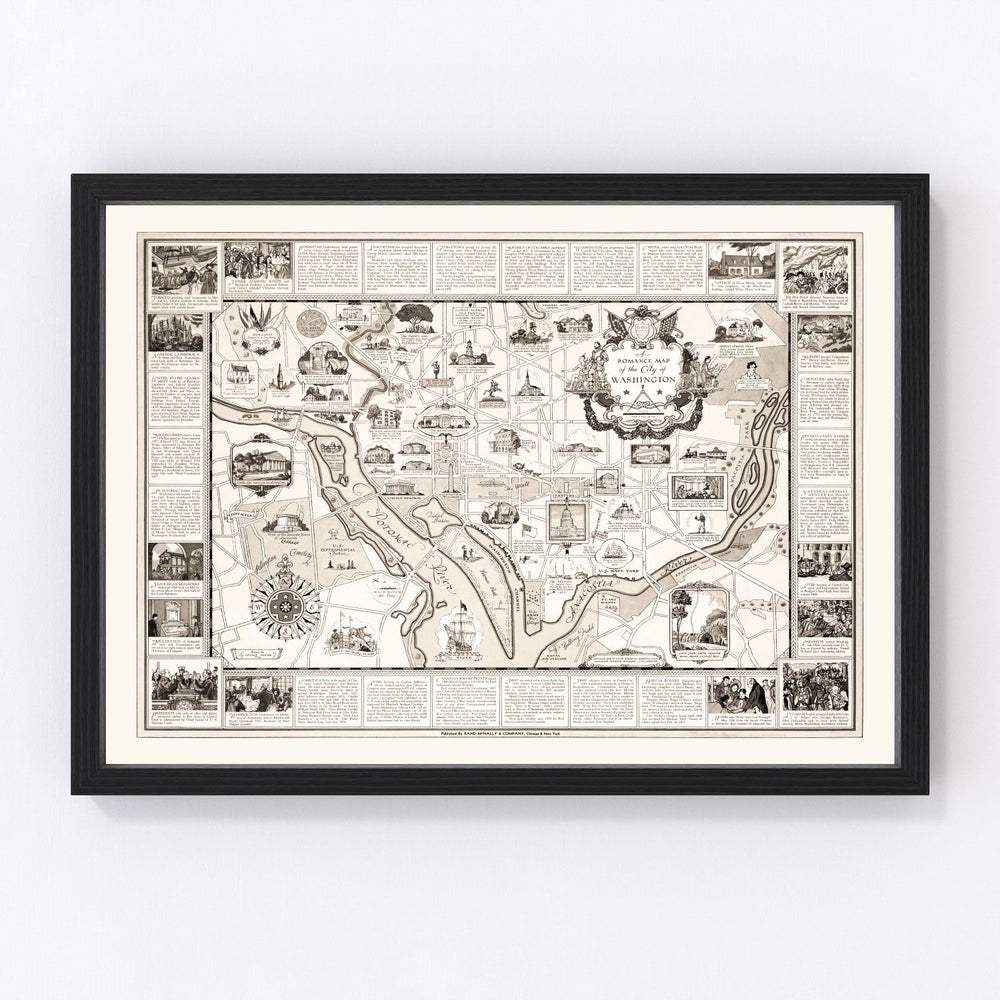 Washington, DC Vintage Map 1938