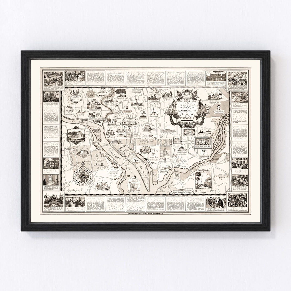 Washington, DC Vintage Map 1938