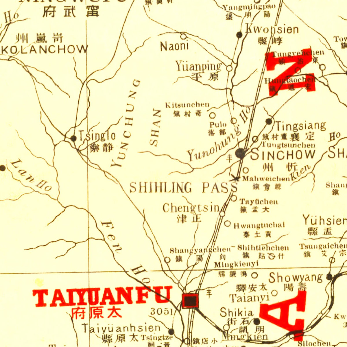 Restored historic details from the 1917 region map of County