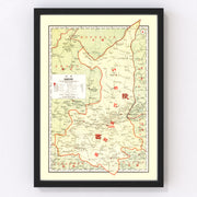 Shensi China Vintage Map 1917