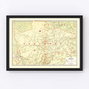 Szechwan China Vintage Map 1917