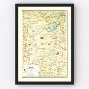 Hunan China Vintage Map 1917