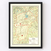 Kiangsi China Vintage Map 1917