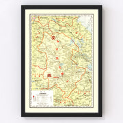 Anhwei China Vintage Map 1917