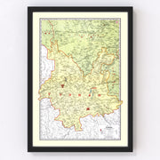 Yunan China Vintage Map 1917
