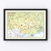 Kwangsi China Vintage Map 1917