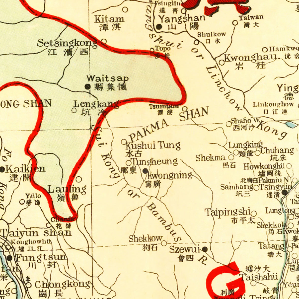 Restored historic details from the 1917 region map of County