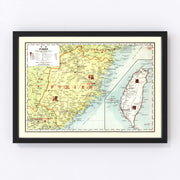 Fukie China Vintage Map 1917