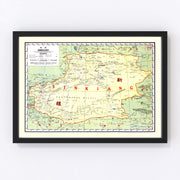 Sinkiang China Vintage Map 1917