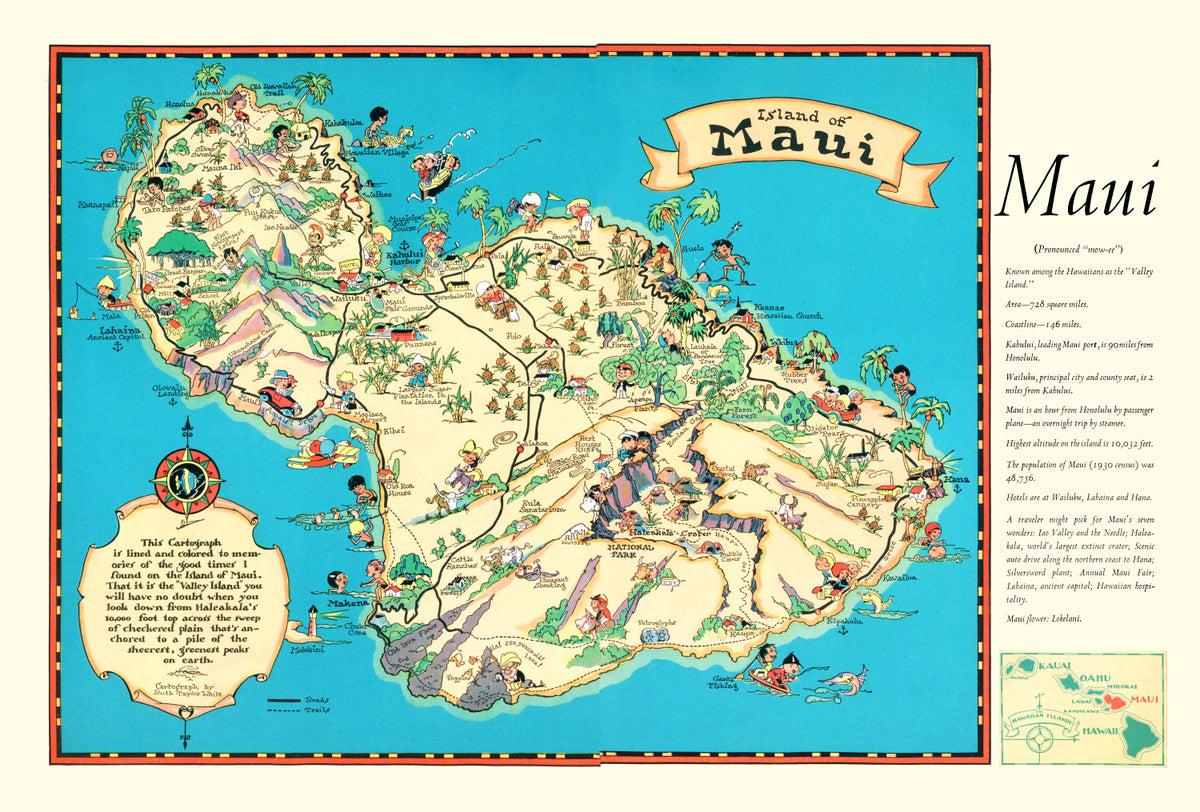 Preview of Vintage Map of Maui, 1935