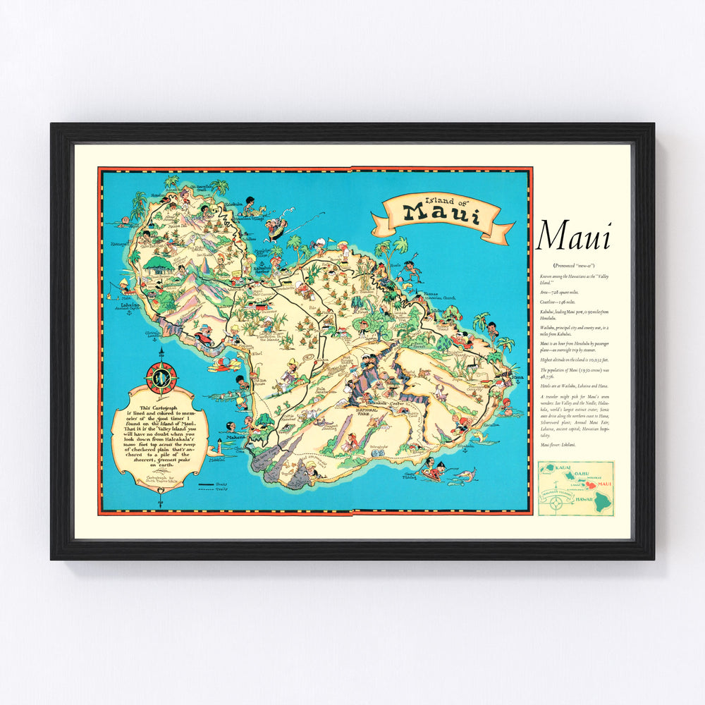 Maui Vintage Map 1935