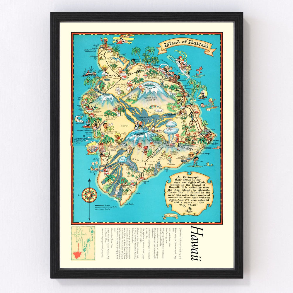 Hawaii Vintage Map 1935