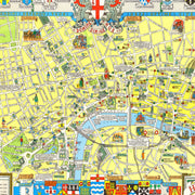 Vintage Map of London, England 1965