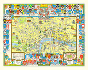 Vintage Map of London, England 1965