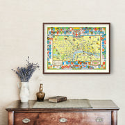 Vintage Map of London, England 1965