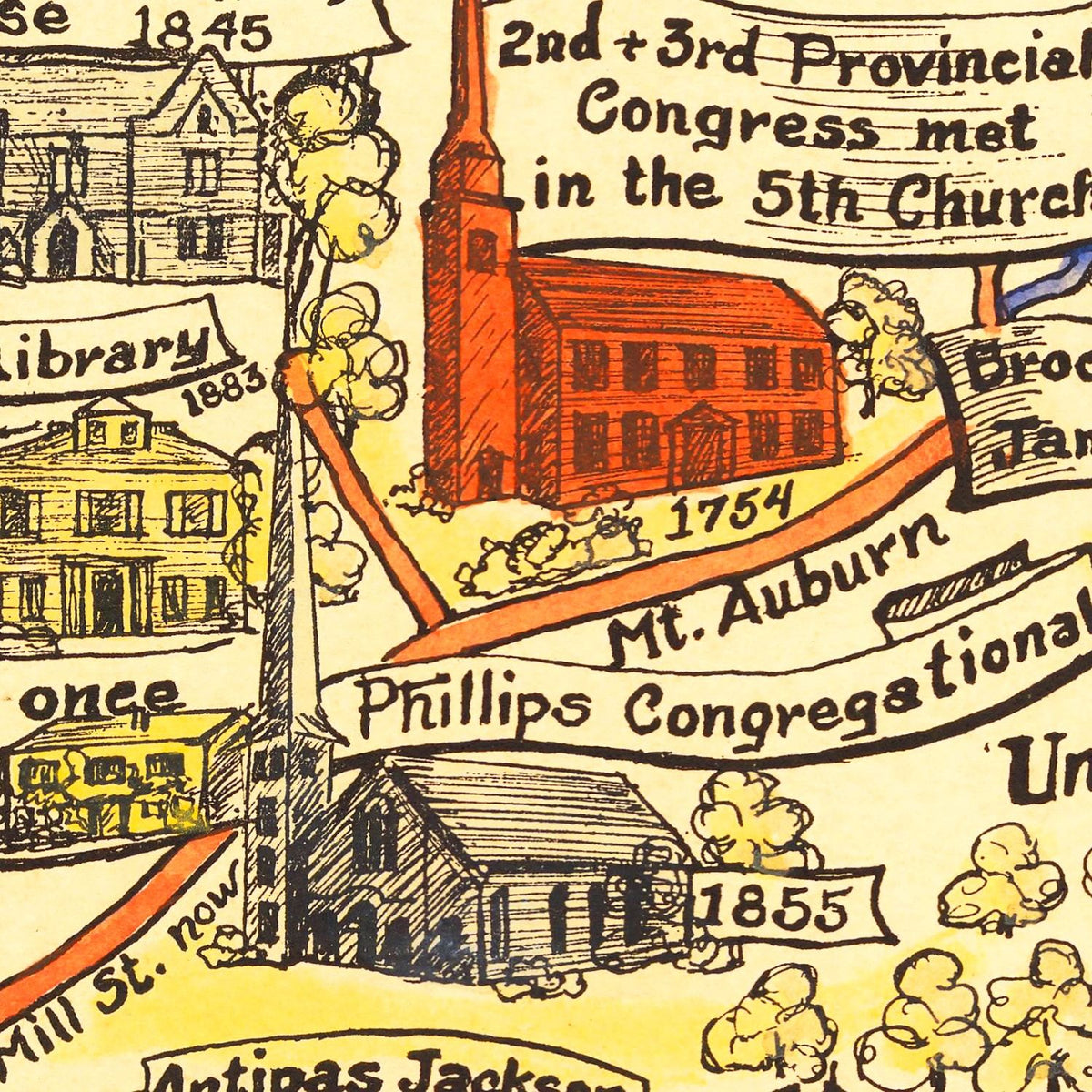 Restored historic details from the 1930 city map of Watertown, New York