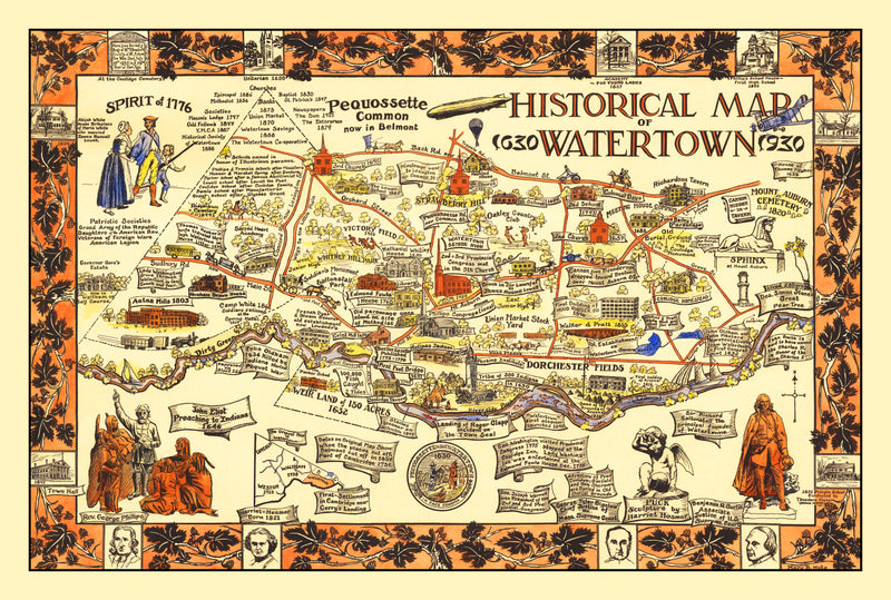 Size comparison using Vintage Map of Watertown, New York 1930