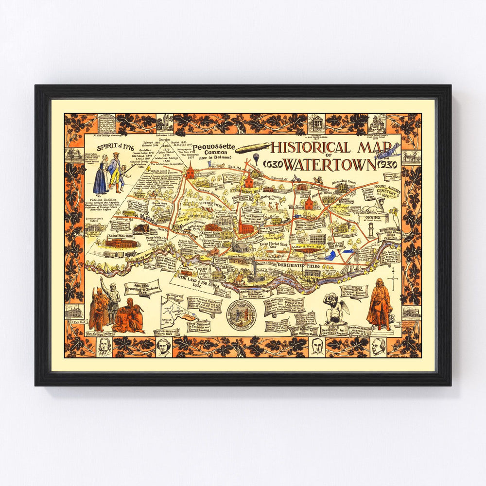 Watertown Vintage Map 1930
