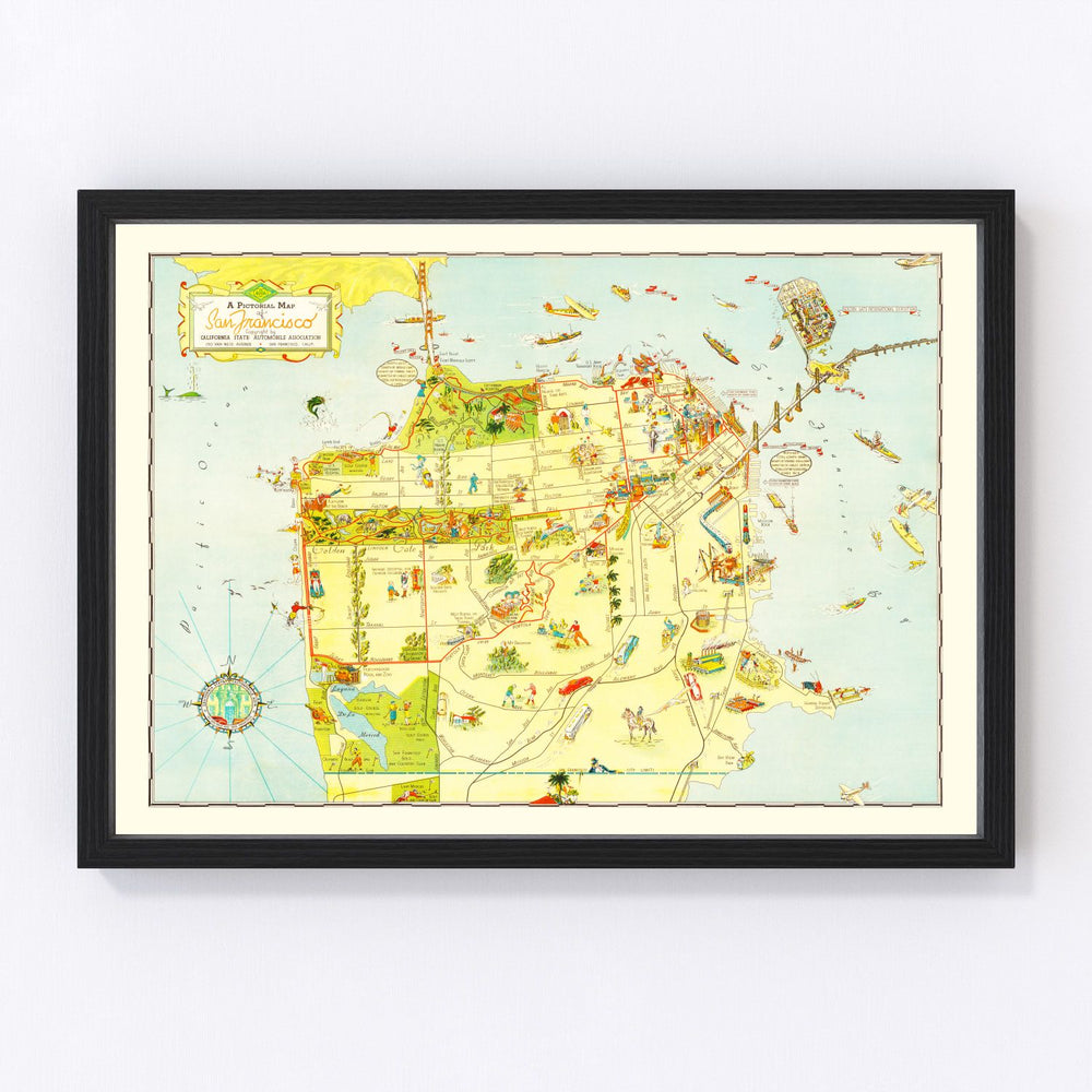 San Francisco Vintage Map 1939
