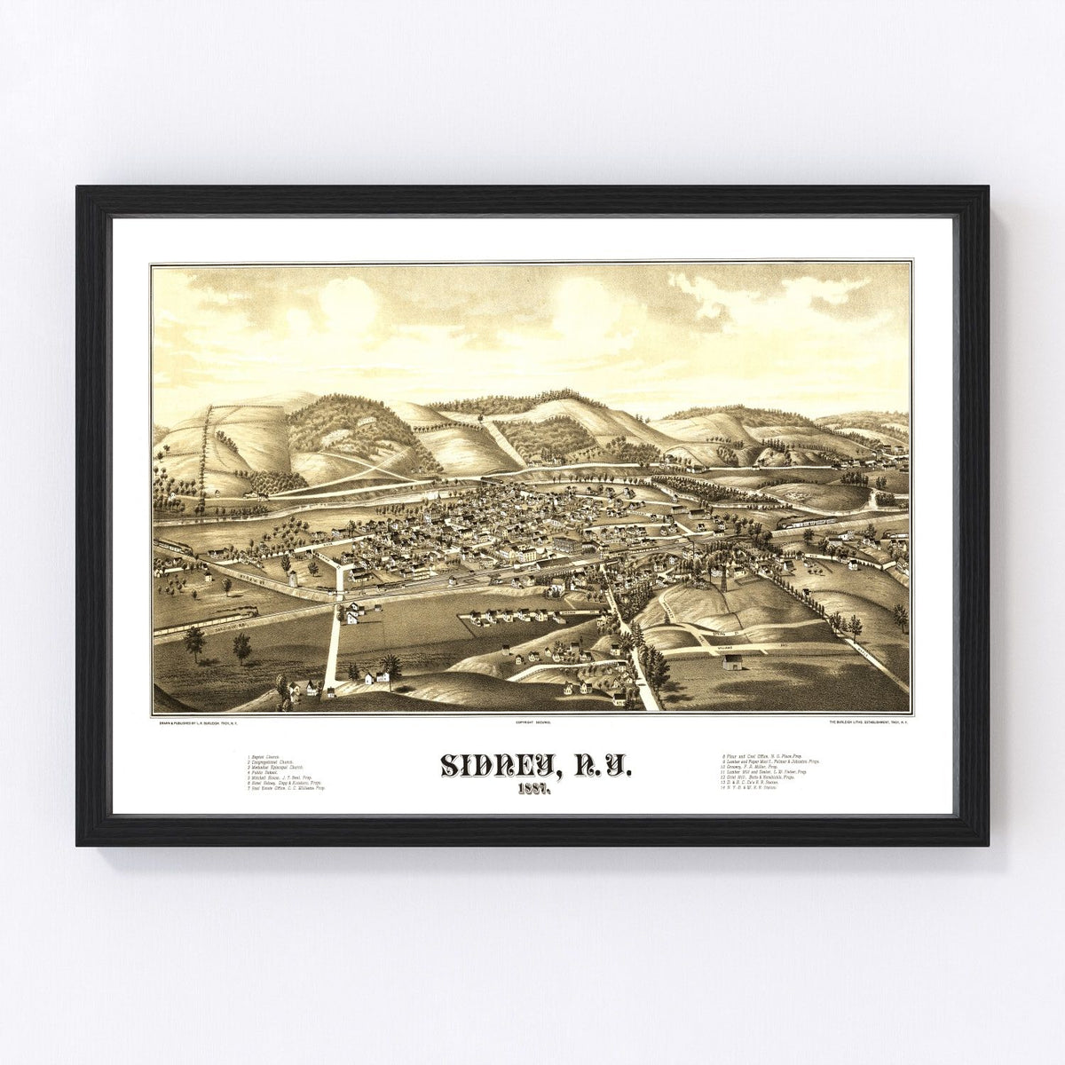 Sidney Vintage Map 1887