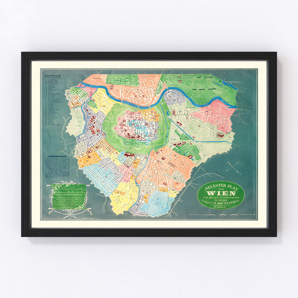 Vienna Vintage Map 1843