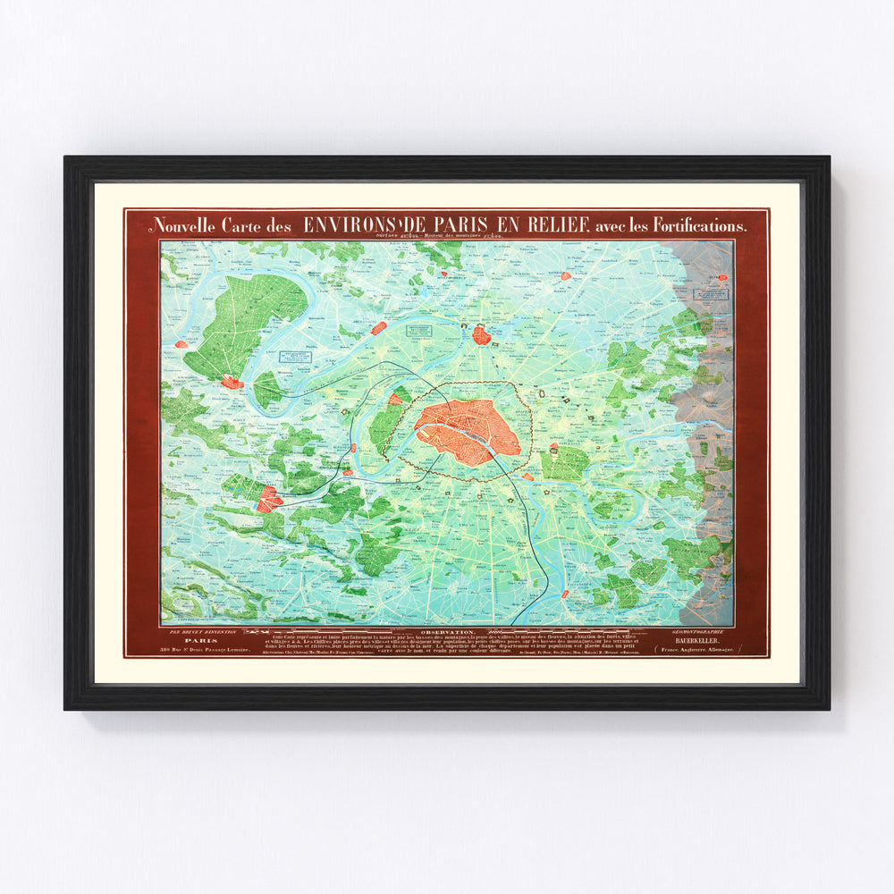 Paris Vintage Map 1843