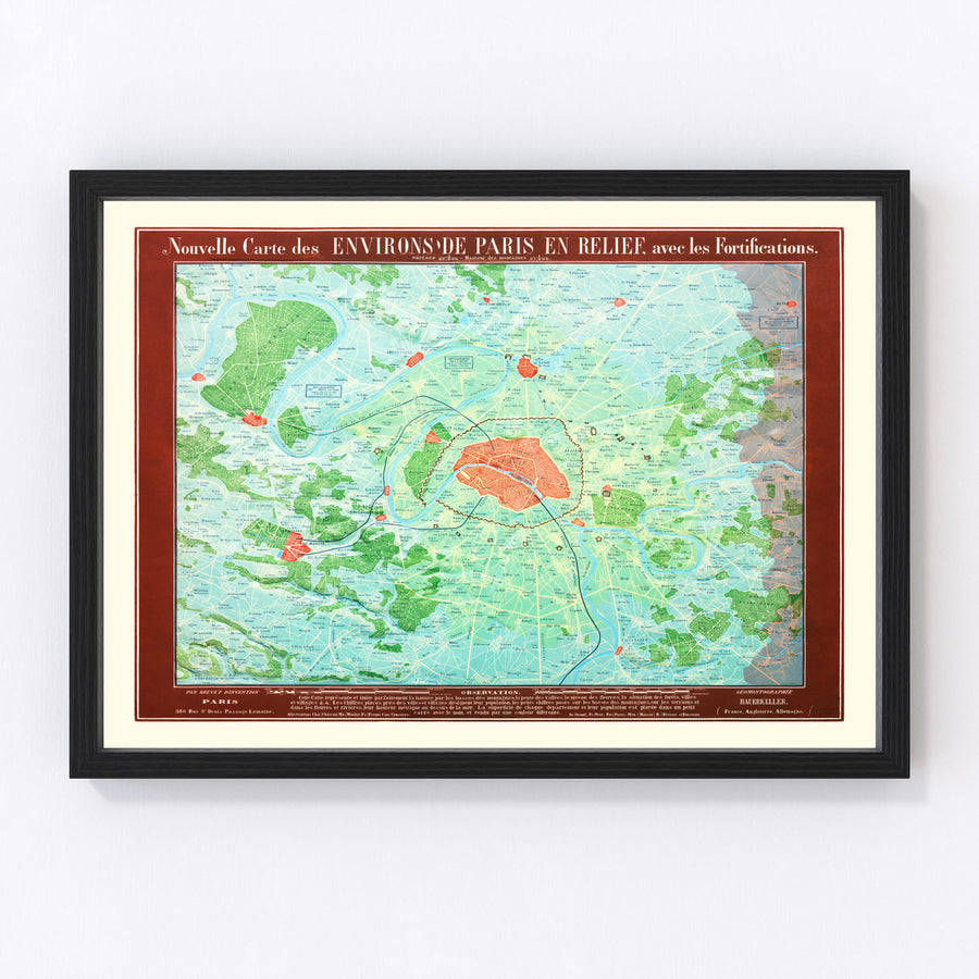 Paris Vintage Map 1843