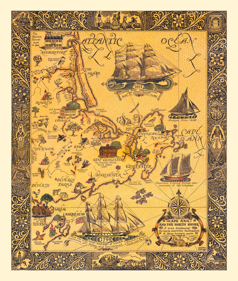 Size comparison using Vintage Map of Cape Ann, 1927