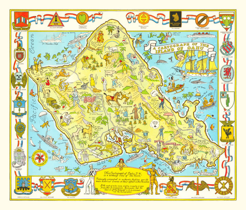 Size comparison using Vintage Map of Oahu, 1933