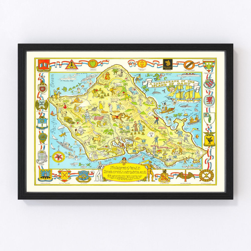 Oahu Vintage Map 1933