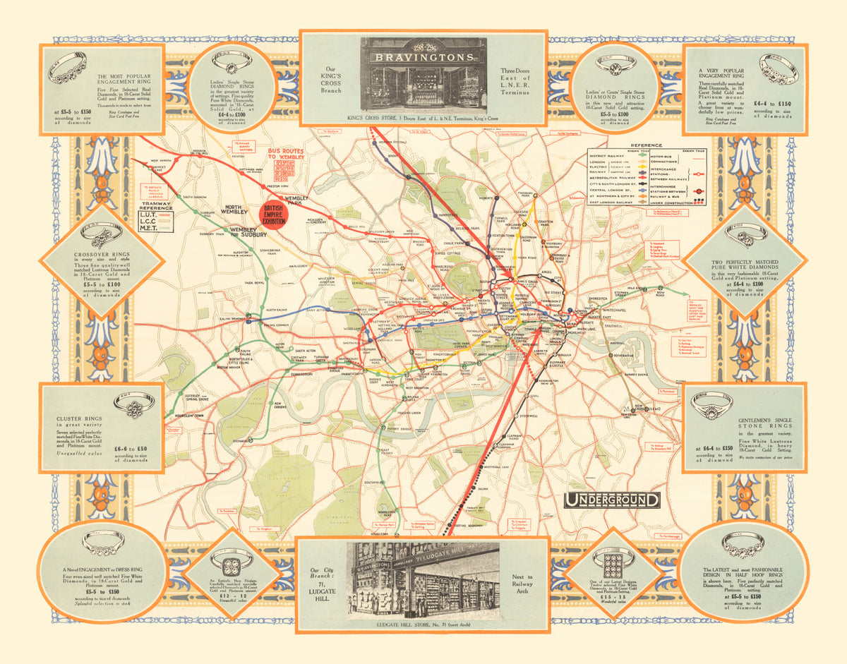 Preview of Vintage Railroad Map of London 1922