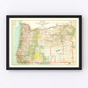 Oregon Vintage Map 1922