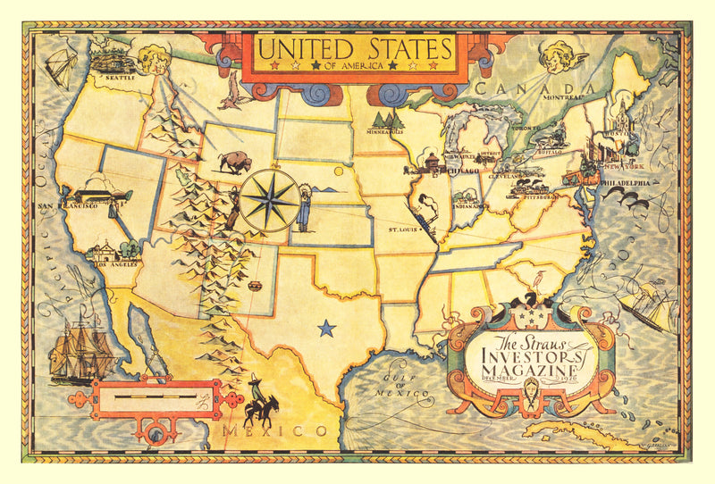 Size comparison using Vintage Map of United States 1926