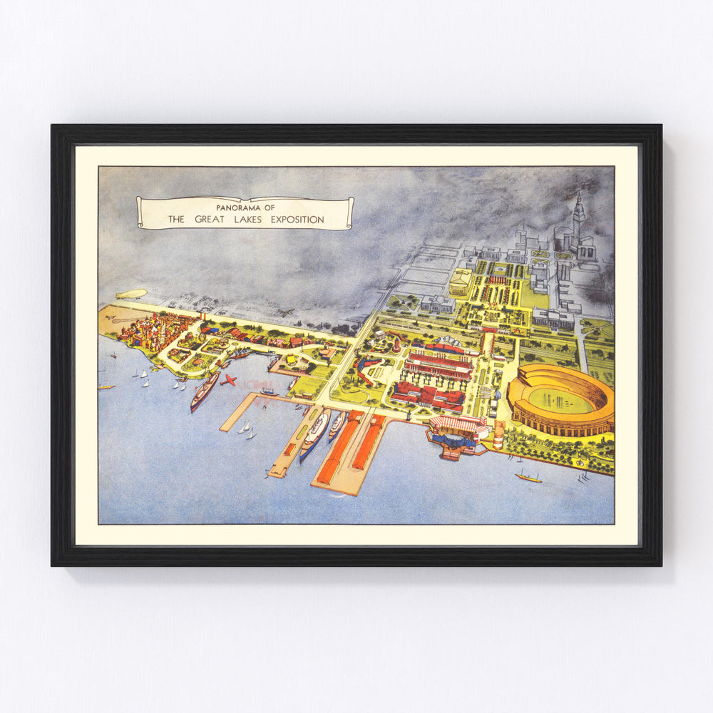 Great Lakes Exposition Cleveland Vintage Map 1936