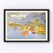 Great Lakes Exposition Cleveland Vintage Map 1936