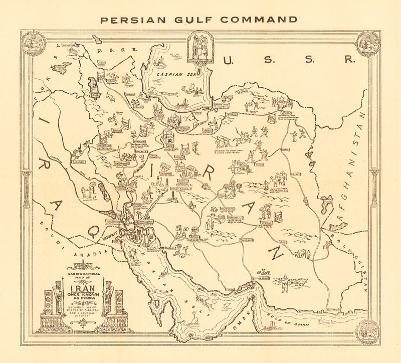 Size comparison using Vintage Map of Iran 1944