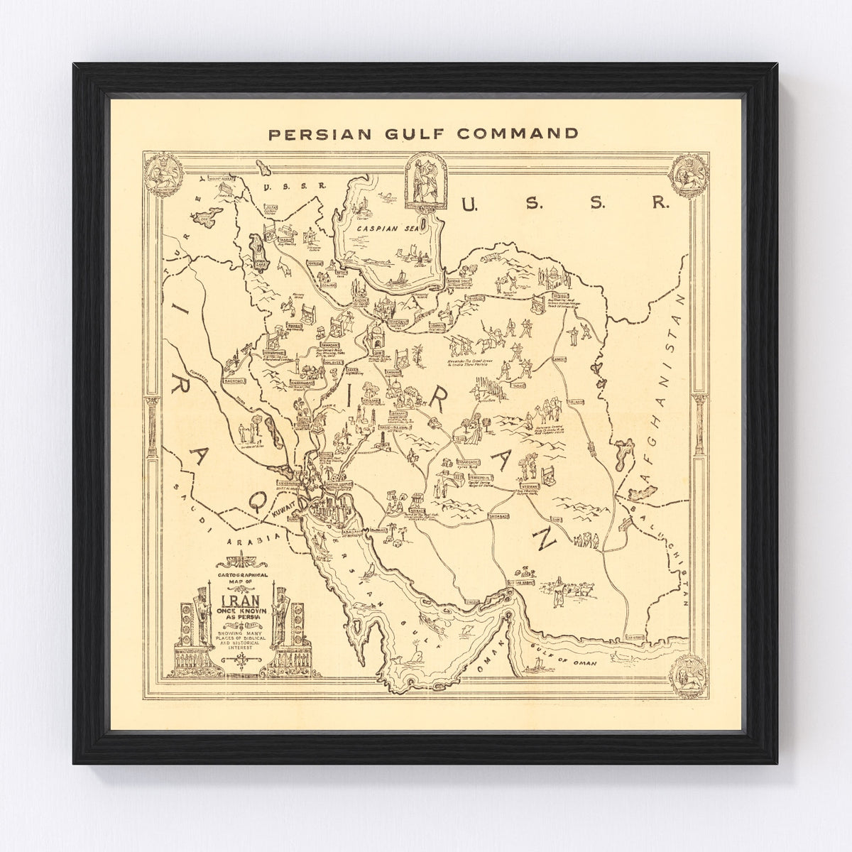 Iran Vintage Map 1944