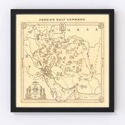 Iran Vintage Map 1944