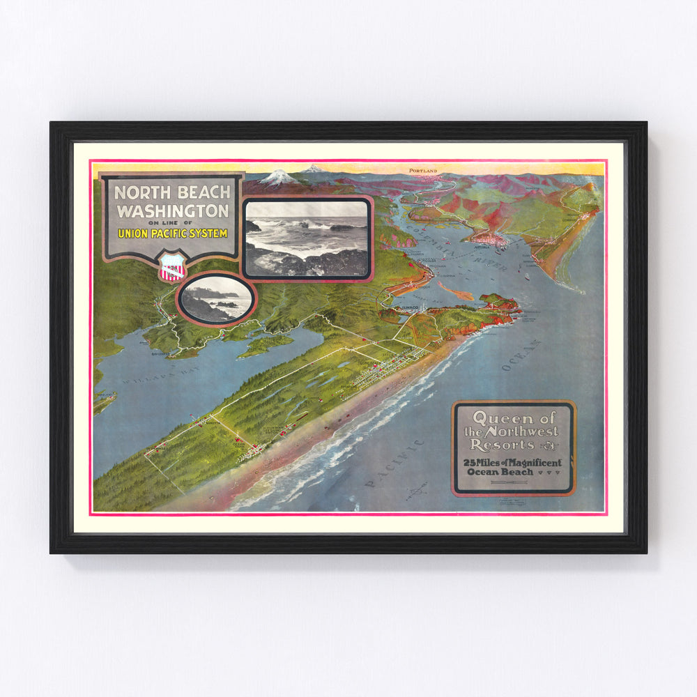 North Beach Washington Vintage Map 1918
