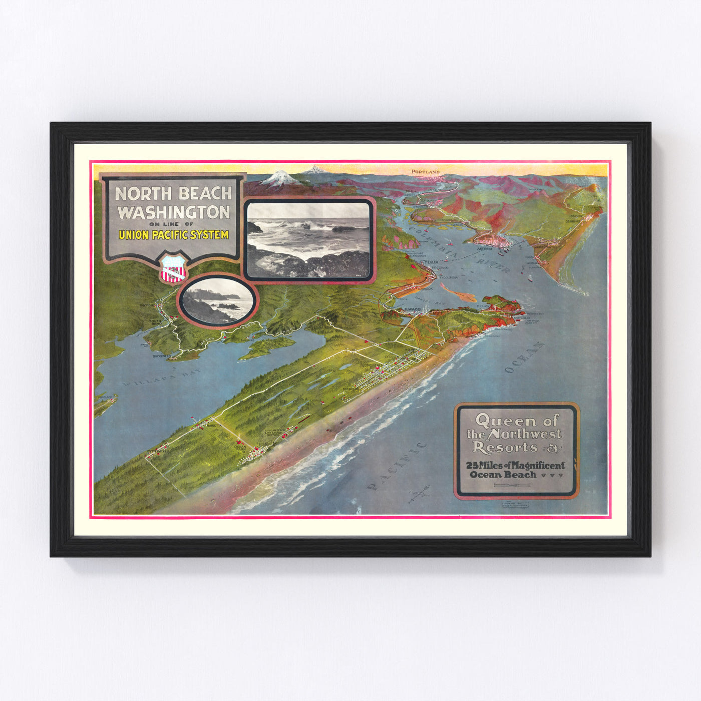 North Beach Washington Vintage Map 1918