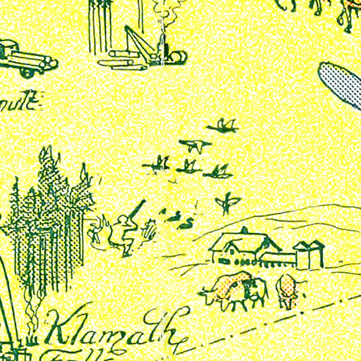 Restored historic details from the 1917 region map of County, Washington