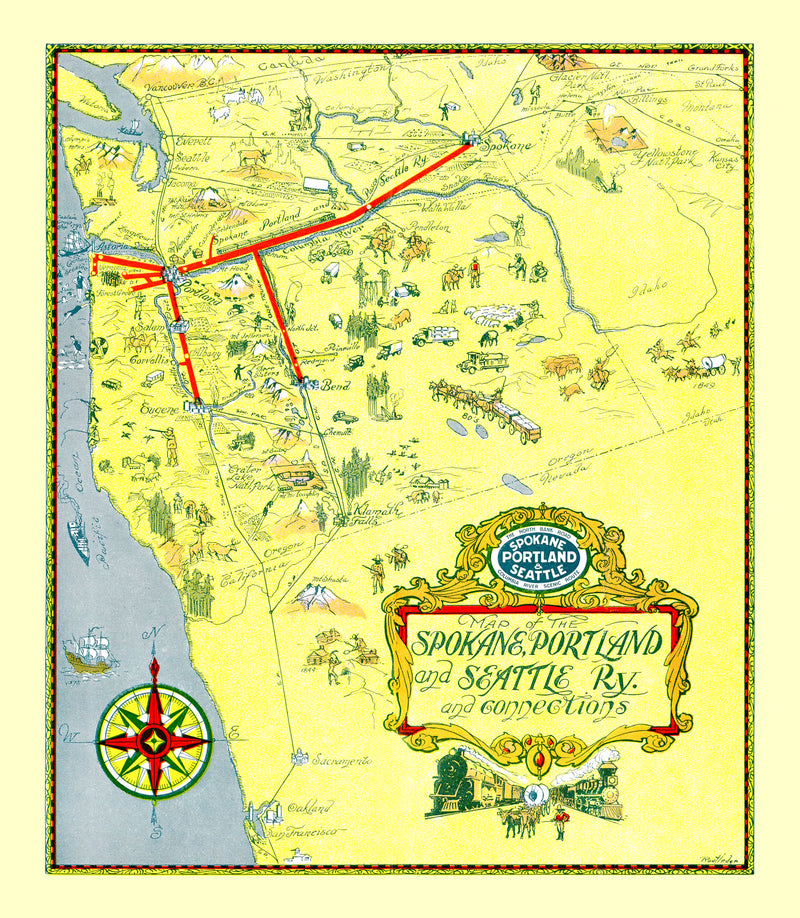 Size comparison using Vintage Railroad Map of United States 1917